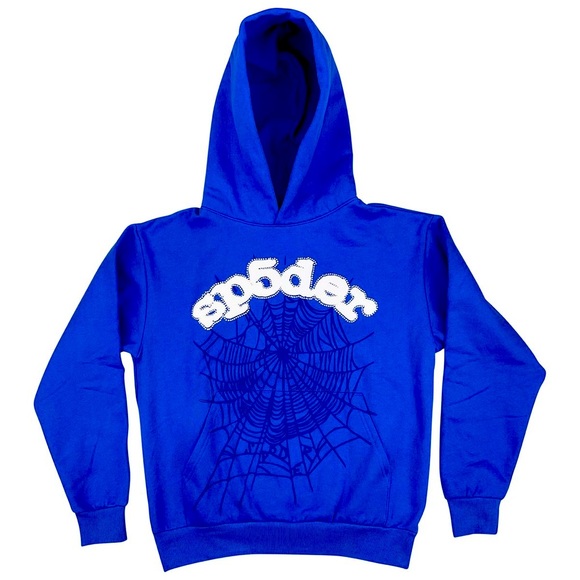 Blue Websuit Sp5der hoodie